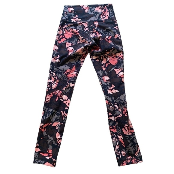 Lululemon Wunder Under Pant (Hi-Rise) Legging in Paint Storm Black / Coral Sz 4 - Picture 5 of 11
